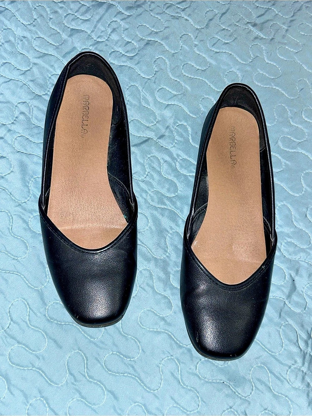 Marbella Black Leather Ballet Flats US 8.5 M